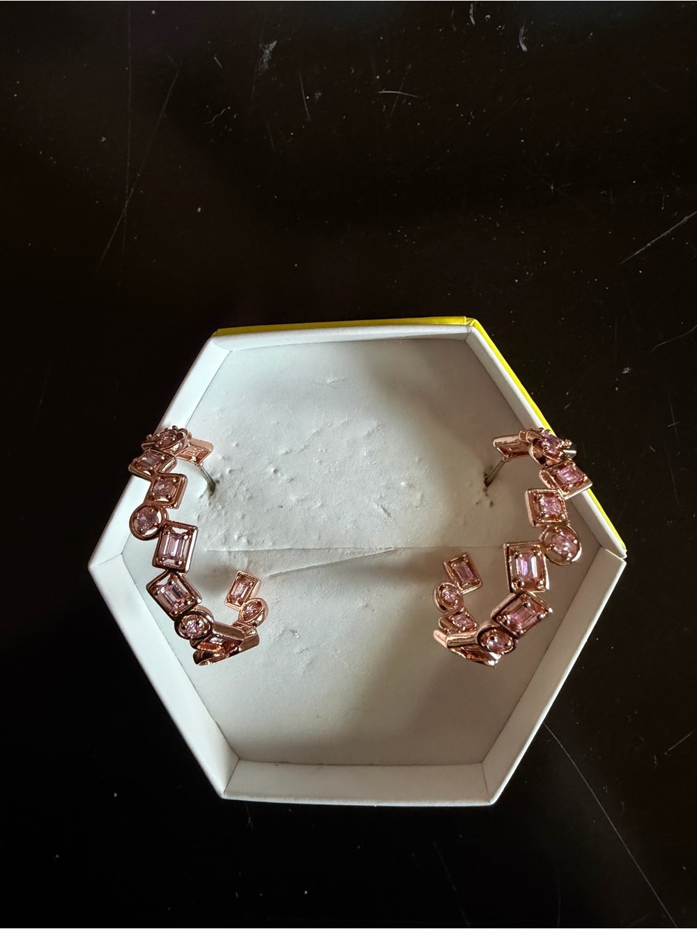 Rose Quartz on Rose Gold Hoops